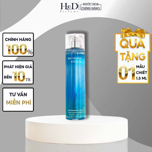 Xịt thơm toàn thân Body mist Bath and Body Works SEA ISLAND COTTON